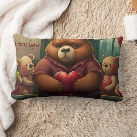 Coussin Rectangle Dessin de Saint Valentin sur mesure (Couverture)