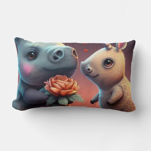 Coussin Rectangle Dessin de Saint Valentin sur mesure (Recto)