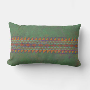 Coussin Rectangle Dessin géométrique vert de l'armoise du sud-ouest 