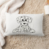 Coussin Rectangle Dessin simple de contour de chien en peluche dalma (Couverture)