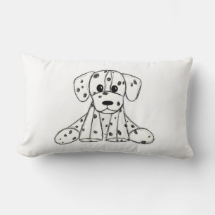 Coussin Rectangle Dessin simple de contour de chien en peluche dalma