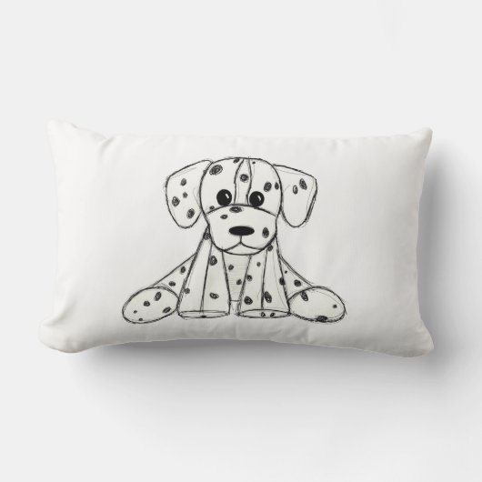 Coussin Rectangle Dessin simple de contour de chien en peluche dalma (Recto)