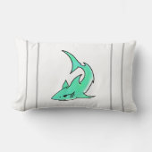 Coussin Rectangle dessin souriant requin menthe bleu vert océan anim (Recto)