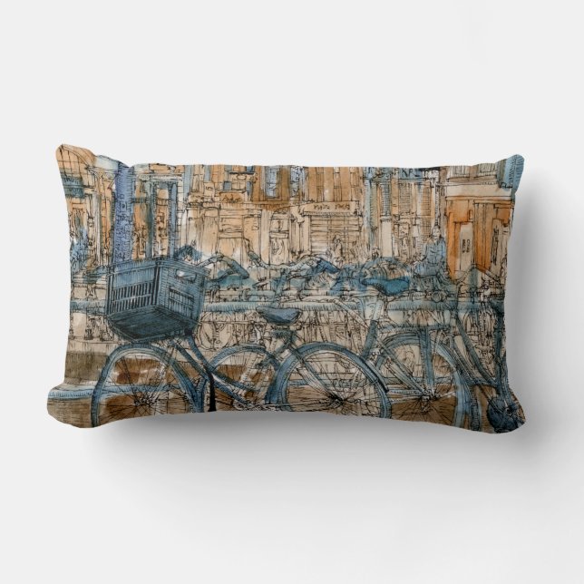 Coussin Rectangle Destinations | Aquarelle New York City View (Recto)