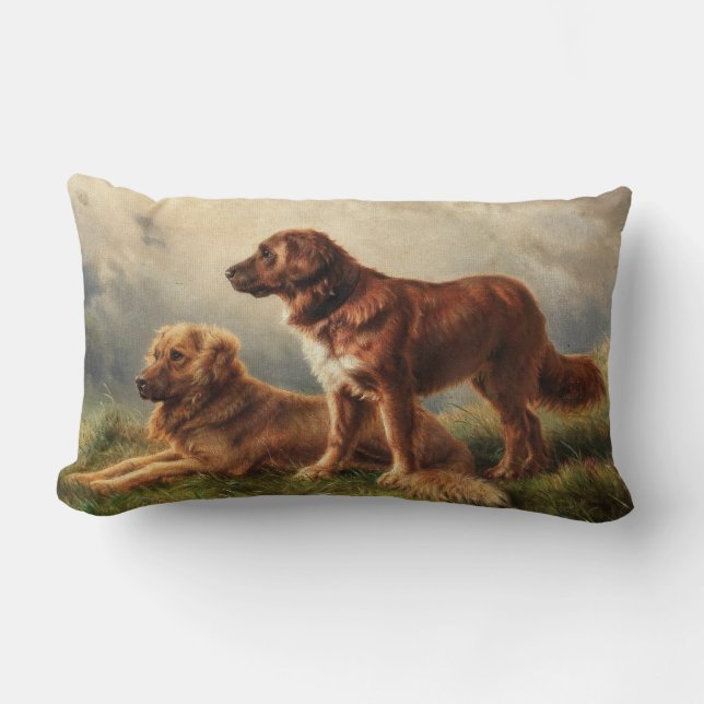 Coussin Rectangle Deux chiens vigilants (Recto)