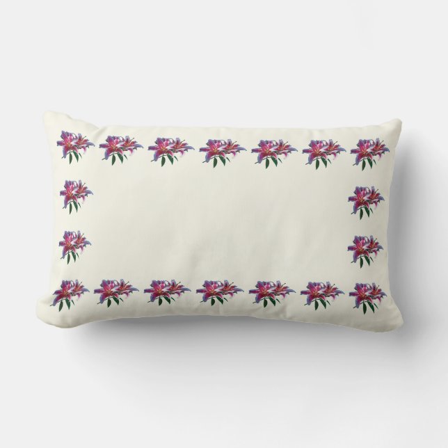 Coussin Rectangle Deux lys Stargazer au soleil (Recto)