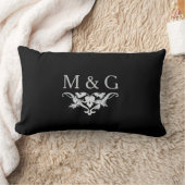 Coussin Rectangle Deux monogrammes avec Scrollwork et feuille A24B (Couverture)
