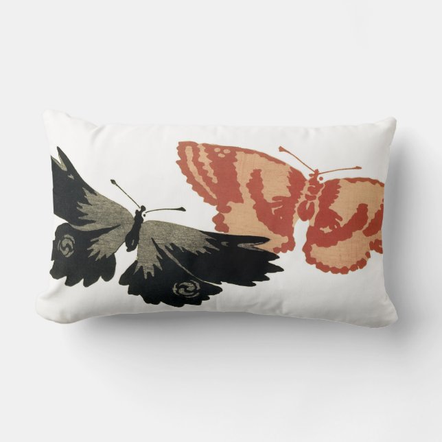 Coussin Rectangle Deux papillons Vintages (Recto)