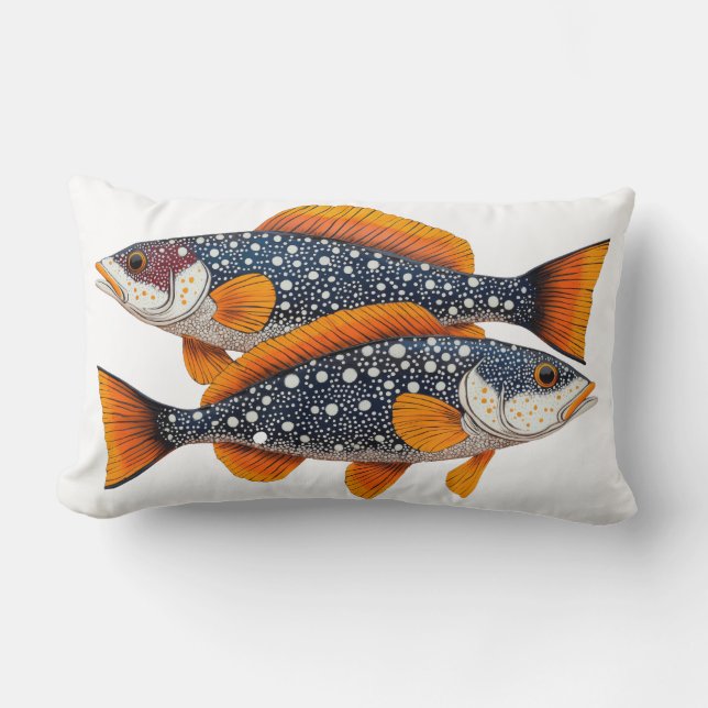 Coussin Rectangle Deux poissons tachetés (Recto)