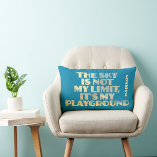 Coussin Rectangle Devis Sky de nom personnalisé