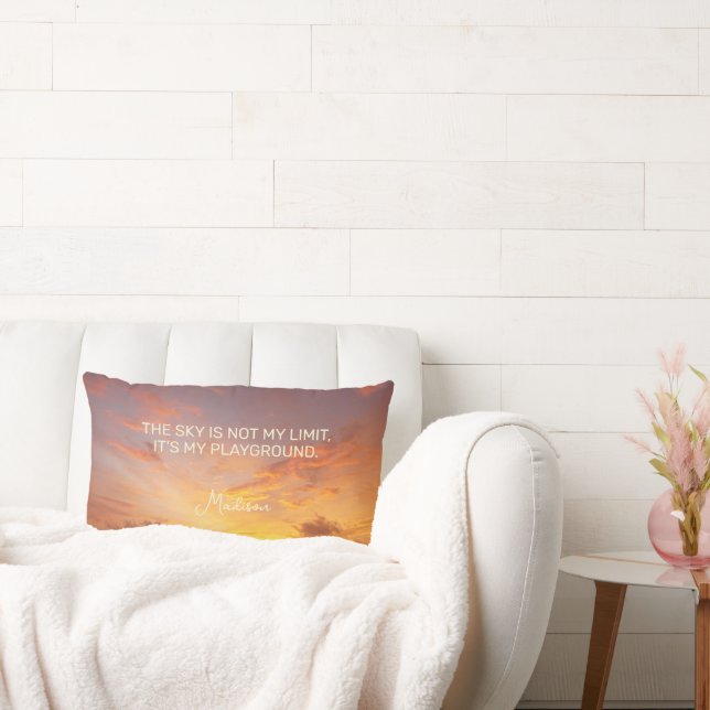Coussin Rectangle Devis Sky de nom personnalisé (Canapé)