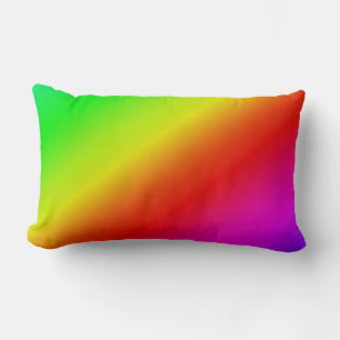 Coussin Rectangle Diagonale arc-en-ciel rouge à vert