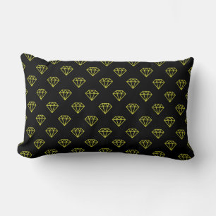Coussin Rectangle Diamant - Banane jaune sur noir