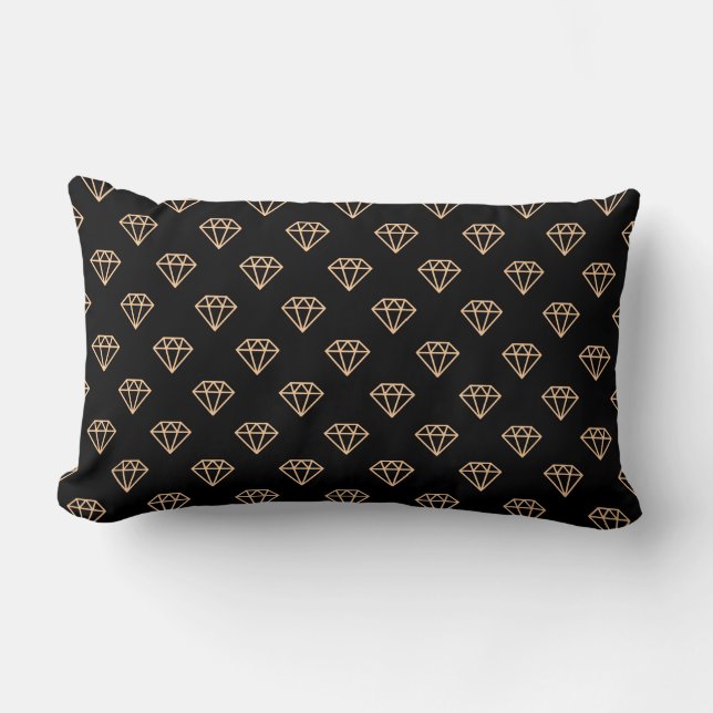 Coussin Rectangle Diamant - Sable sur Noir (Recto)