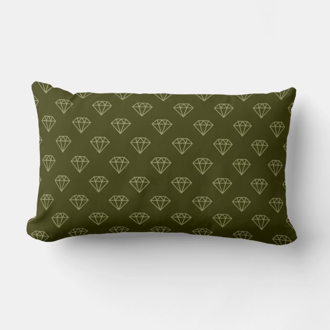 Coussin Rectangle Diamant - Tons d'olive 03 (Recto)