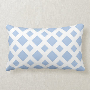 Coussin Rectangle Diamants bleu-clair sur le blanc