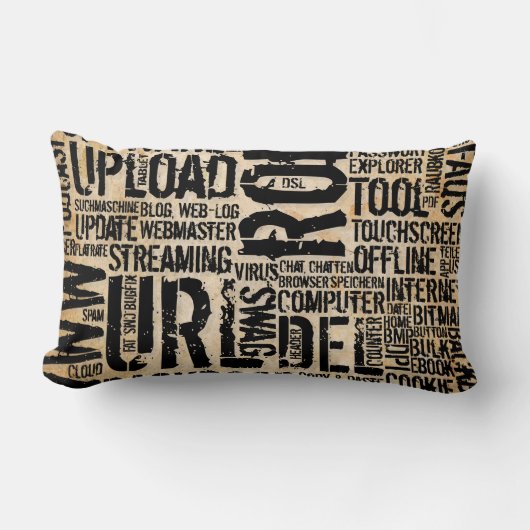 Coussin Rectangle Dictionnaire informatique - vintage (Recto)