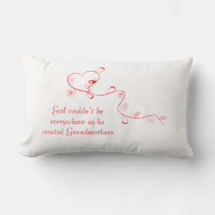 Coussin Rectangle Dieu a créé le coeur Grand--Rouge sur une ficelle
