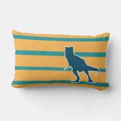 Coussin Rectangle Dinosaur T-rex dessin animé jaune bleu (Verso)