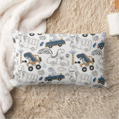 Coussin Rectangle Dinosaures amicaux en Motif de voitures (Couverture)