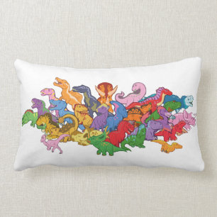 Coussin Rectangle Dinosaures mignons et colorés