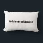 Coussin Rectangle Discipline Equals Freedom Minimalist Typewriter<br><div class="desc">Support for the long grind. A sleek, rectangular lumbar pillow with centered "Discipline Equals Freedom" text, perfect for your office chair or command center.</div>