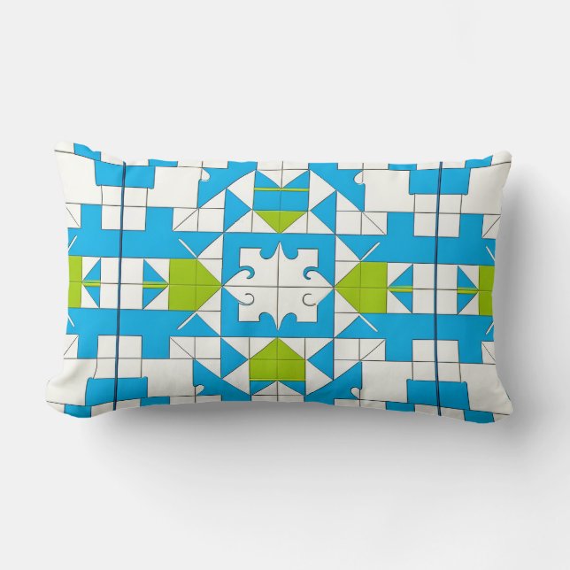 Coussin Rectangle Disposition de puzzle abstrait pour intérieurs élé (Recto)