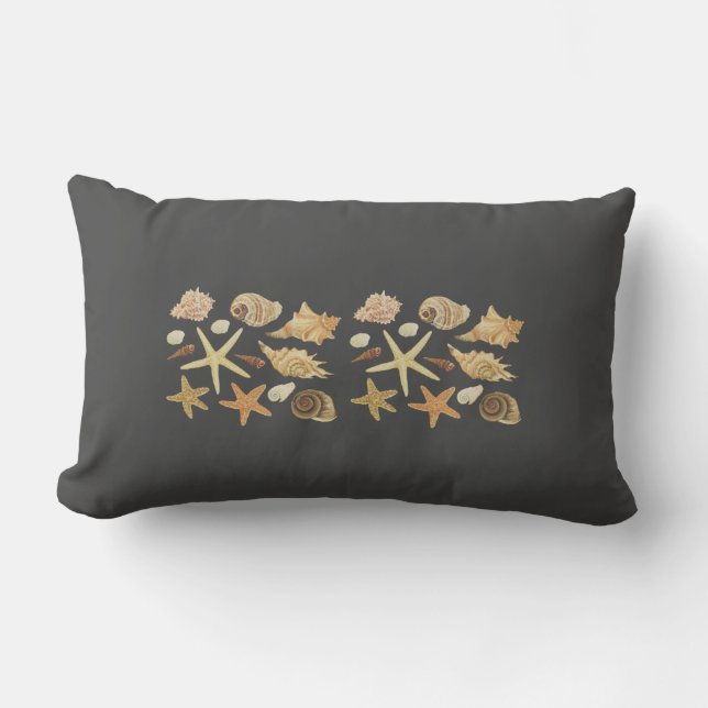 Coussin Rectangle Divers coquillages étoiles de mer (Recto)