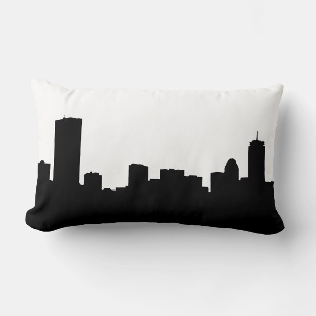 Coussin Rectangle DIY Fond de teint silhouette de Boston (Recto)