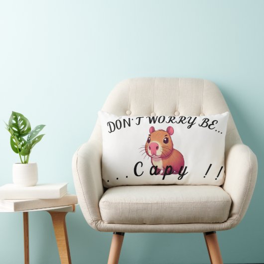 Coussin Rectangle Don't worry be capy (Chaise)