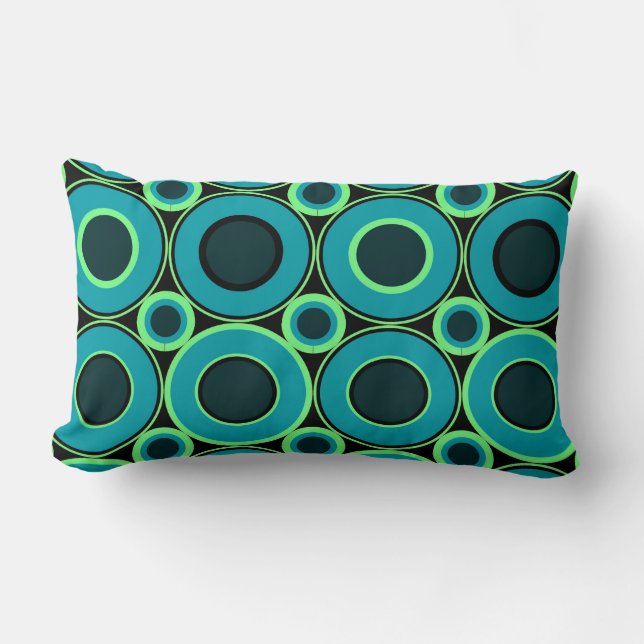 Coussin Rectangle Donut turquoise Avec Cuillère À Menthe (Recto)