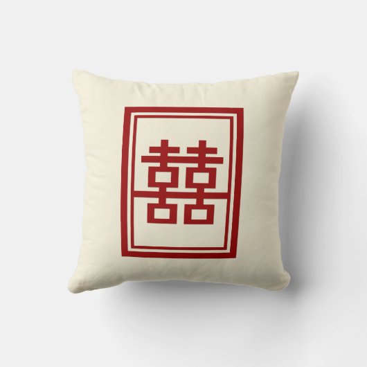 Coussin Rectangle double bonheur Mariage chinois classique (Verso)