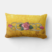 Coussin Rectangle Double Infinity Roses or argent + feuille d'or (Verso)
