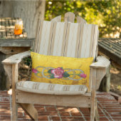 Coussin Rectangle Double Infinity Roses or argent + feuille d'or (Chaise)