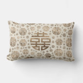 Coussin Rectangle Double motif de symbole de bonheur - or en pastel (Recto)
