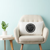 Coussin Rectangle Douces Rêves Emblème du cœur Monochrome (Chaise)