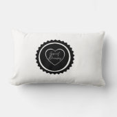 Coussin Rectangle Douces Rêves Emblème du cœur Monochrome (Recto)