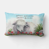 Coussin Rectangle Doux rêves, doux bé-bé | Agneau (Verso)