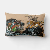 Coussin Rectangle Dragon asiatique contre le tigre (Verso)