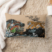 Coussin Rectangle Dragon asiatique contre le tigre (Couverture)