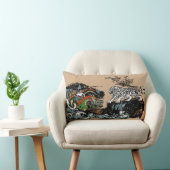 Coussin Rectangle Dragon asiatique contre Tigre (Chaise)