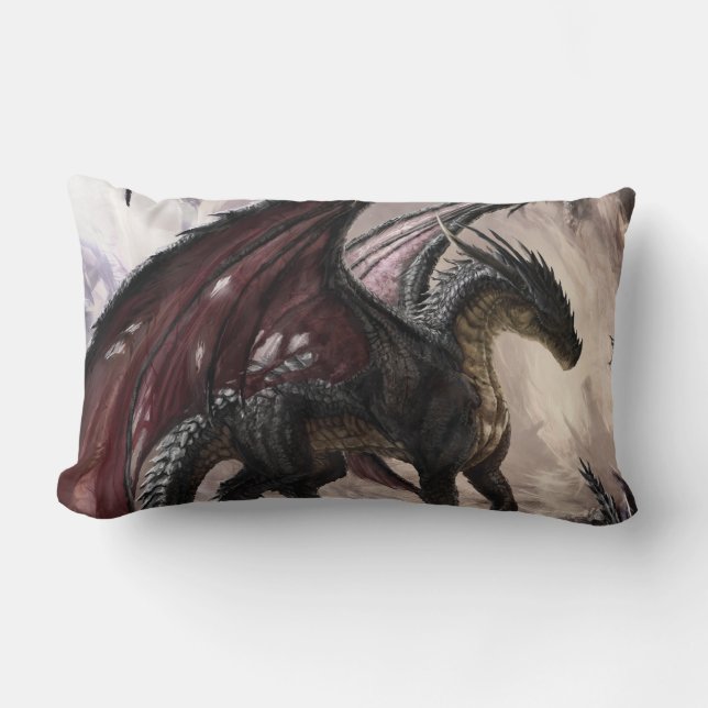 Coussin Rectangle Dragon Dans La Grotte (Recto)