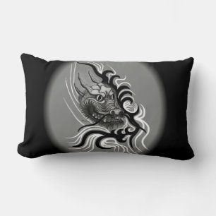 Coussin Rectangle Dragon de Chine en style de tatouage