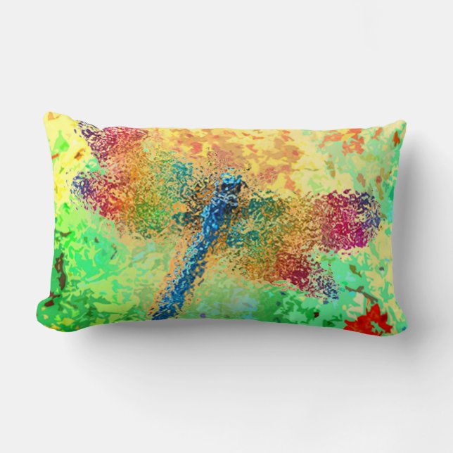 Coussin Rectangle Dragonfly Abstraite multicolore (Recto)