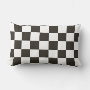 Coussin Rectangle Drapeau À damiers (noir et blanc) (Motif du vérifi
