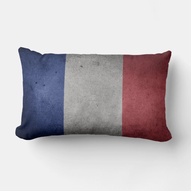 Coussin Rectangle Drapeau affligé par cru de la France (Recto)