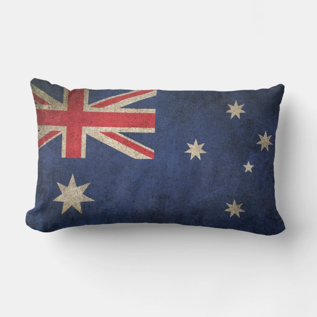 Coussin Rectangle Drapeau affligé par cru de l'Australie (Recto)