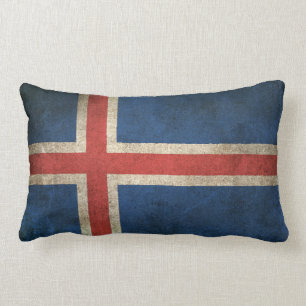 Coussin Rectangle Drapeau affligé par cru de l'Islande