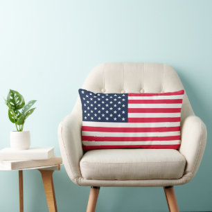 Coussin Rectangle Drapeau américain 50 étoiles : Étoiles et bandes d
