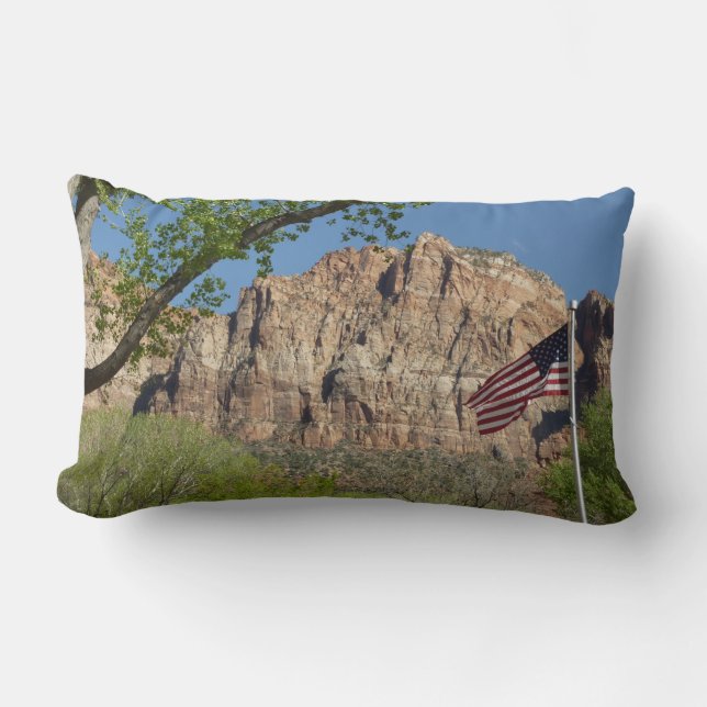 Coussin Rectangle Drapeau américain dans le Parc national de Sion I (Recto)